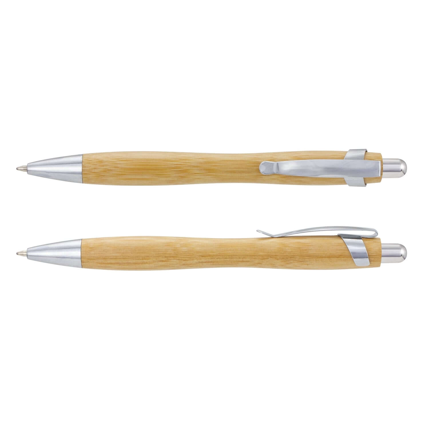 Serano Bamboo Pen with sleek bamboo barrel and chrome trim, ideal for corporate gifts.