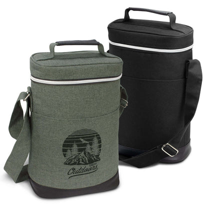 Nirvana Wine Cooler Bag in green and black, perfect for wine lovers and as a corporate gift, insulated and stylish design.