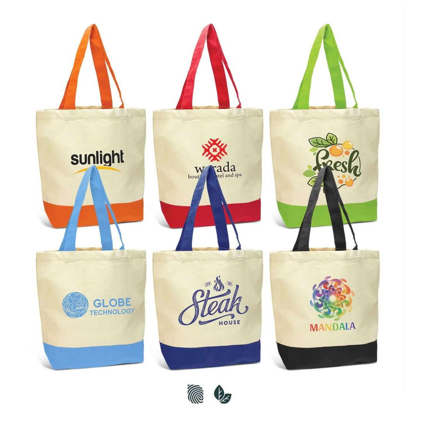 Sedona Canvas Tote Bag collection showcasing various designs, perfect as a Corporate Gift for stylish everyday use.