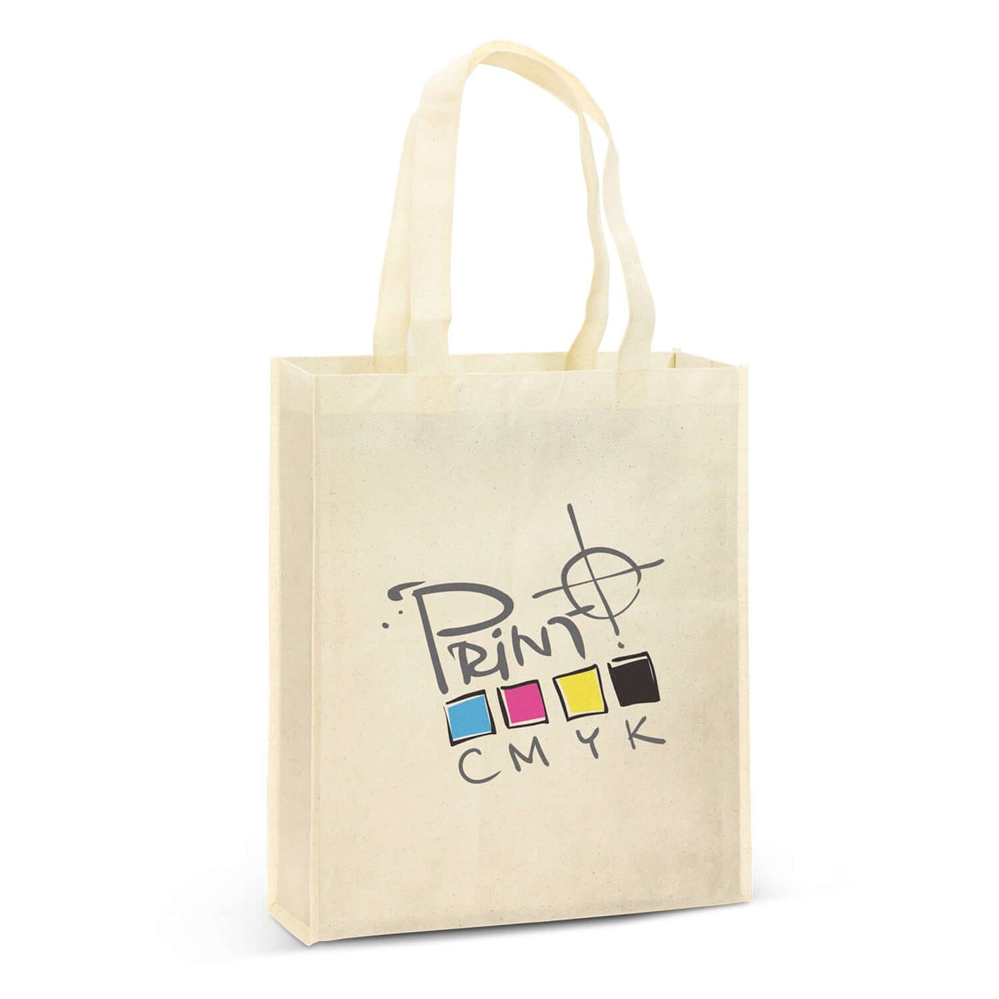 Avanti Natural Look Tote Bag with a unique design, featuring a print in CMYK colors.