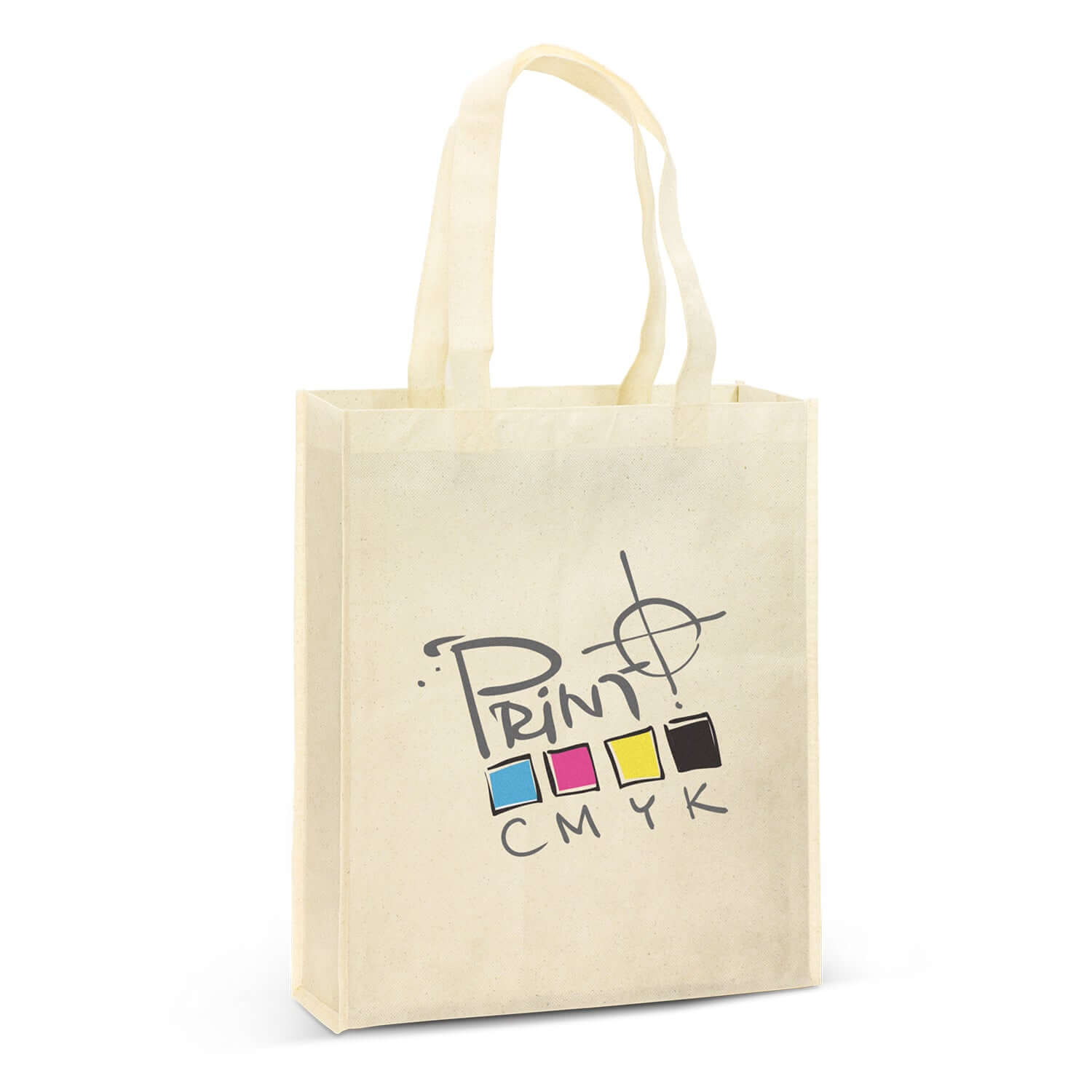 Avanti Natural Look Tote Bag with a unique design, featuring a print in CMYK colors.