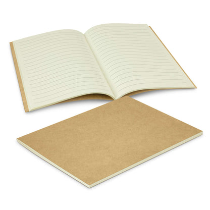 Kora Notebook Small with lined pages and kraft cardboard cover for stylish note-taking.