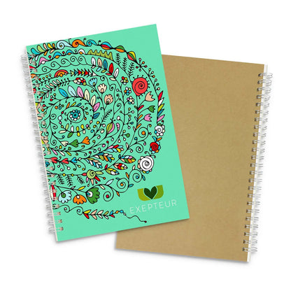 Lancia Full Colour Notebook - Medium with colorful cover design and grey cardboard back, ideal corporate gift.
