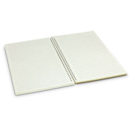 Lancia Full Colour Notebook - Medium open showing lined pages and silver wire binding, perfect for note-taking.