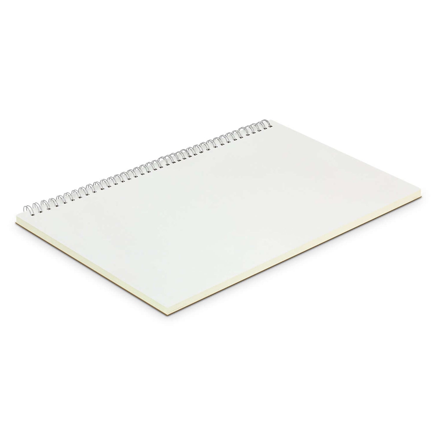 Lancia Full Colour Notebook Large with silver wire binding, showcasing blank pages and a stylish design.