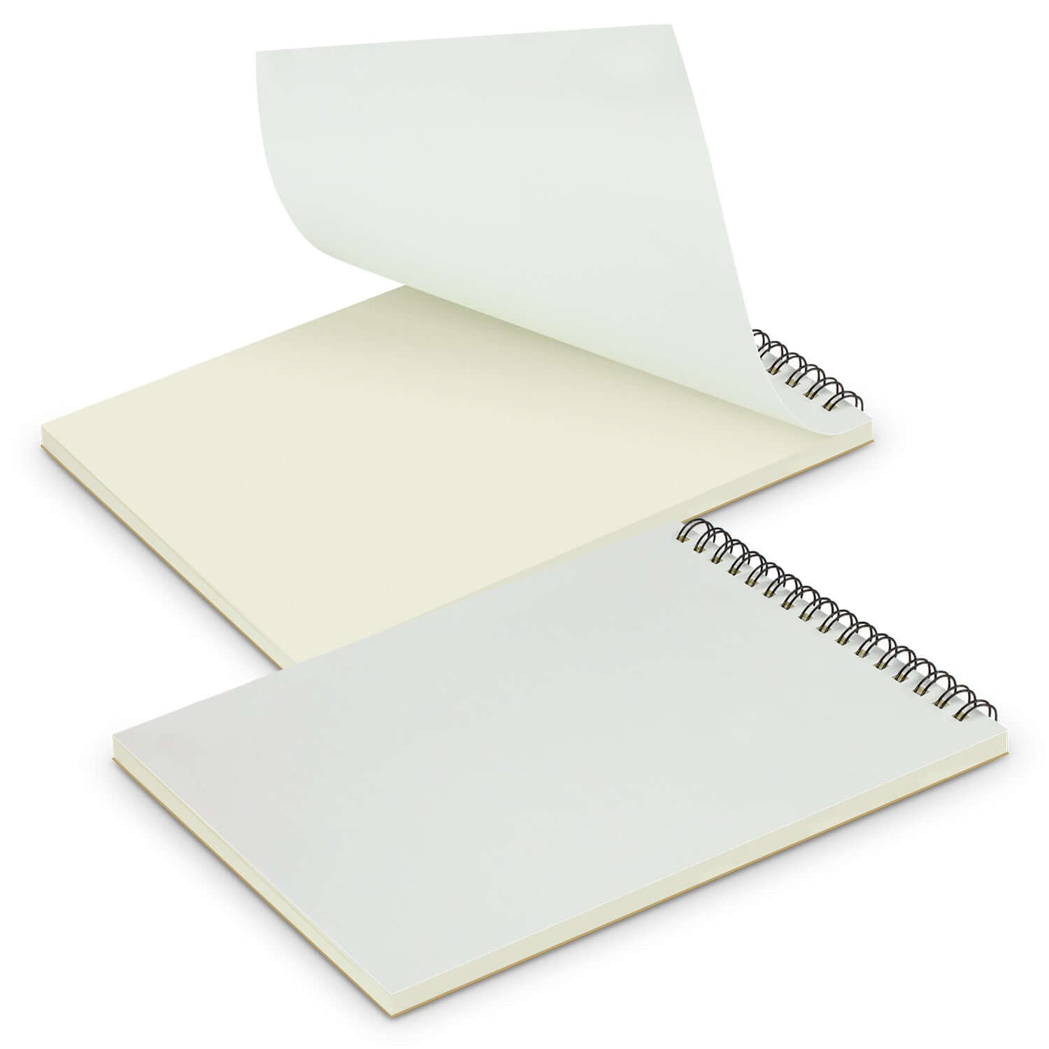 Scribe Full Colour Note Pad Medium displaying lined and unlined pages with silver wiro binding.