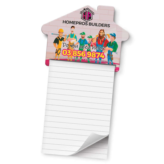 Magnetic House Memo Pad - A7 with lined paper and house-shaped design for quick notes and reminders.