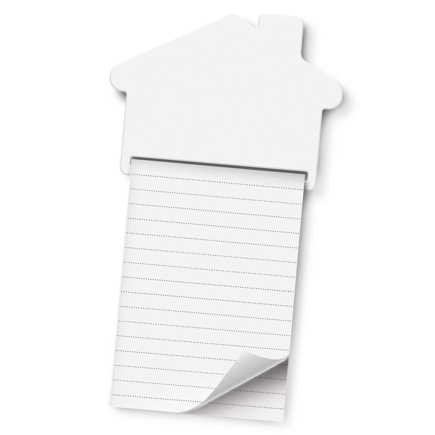 Magnetic House Memo Pad - A7 with house-shaped magnetic holder and lined pages for quick notes and reminders.