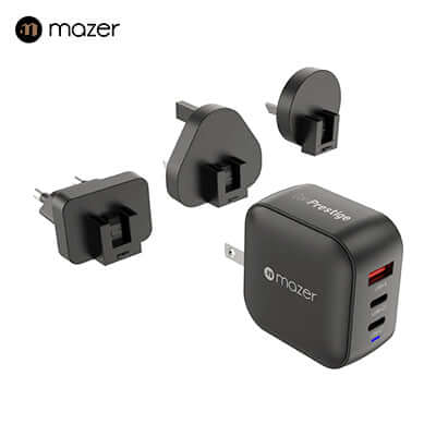 Mazer 70W GaN Wall Charger with Travel Pins (3 Ports) Corporate Gifts Singapore