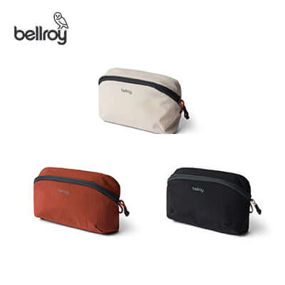 Bellroy Lite Packing Pouch 2L in three colors, ideal for organized travel and a great corporate gift.
