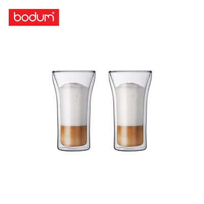 Bodum Assam 2 Pcs Glass Double Wall Large 0.4L showcasing elegant double wall design for beverages.