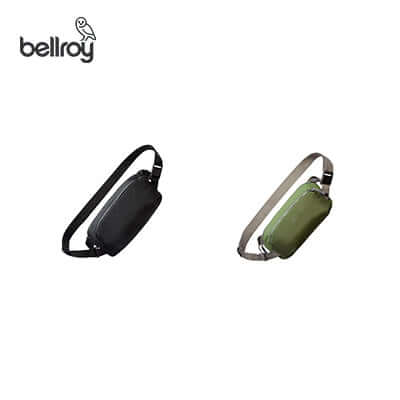Bellroy Venture Ready Sling 2.5L in black and green, perfect corporate gift for on-the-go individuals.