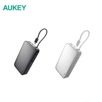 Aukey PB-Y48 Spark Sling 100W 20000mAh Compact Fast Charging Power Bank Built-in USB-C Cable Corporate Gifts Singapore
