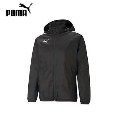 Puma Team Liga All Weather Jacket in black, lightweight and water-repellent, ideal for corporate gifts.