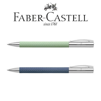 Faber Castell Ambition Opart Twist Ballpoint Pen in green and blue, a perfect corporate gift.