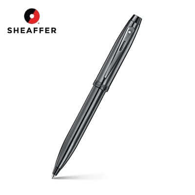 Sheaffer Ionic Gunmetal Grey Ballpoint Pen with Shiny PVD Trims for corporate gift, sleek design and elegance.