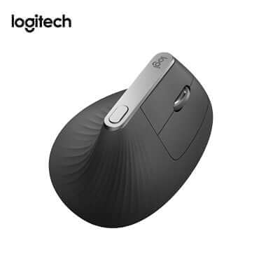 Logitech MX Vertical Advanced Ergonomic Mouse showing its unique vertical design and buttons, perfect corporate gift.