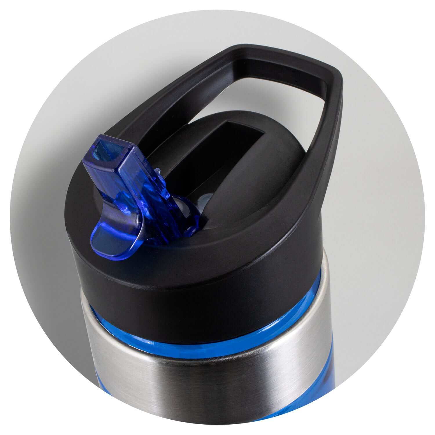 Close-up of the lid and spout of the Avana Bottle, ideal corporate gift for hydration.
