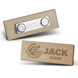 Magnetic Wooden Badge Corporate Gift Singapore