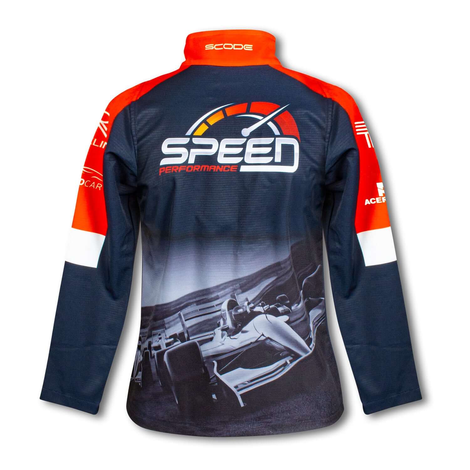 Custom Womens Premium Softshell Jacket featuring a stylish design with SPEED branding and performance details, ideal for corporate gifts.