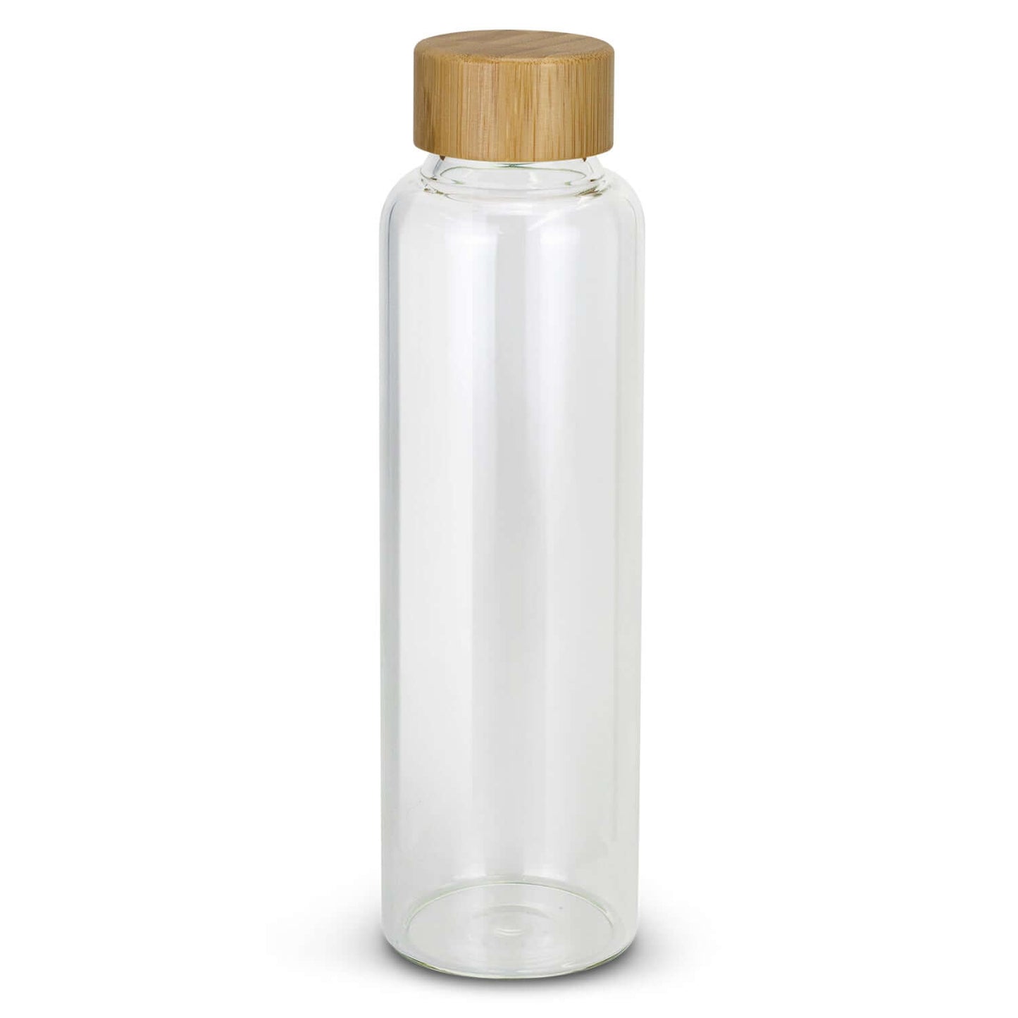 Eden Glass Bottle Bamboo Lid - stylish 600ml borosilicate glass bottle with bamboo lid, perfect for corporate gifts.