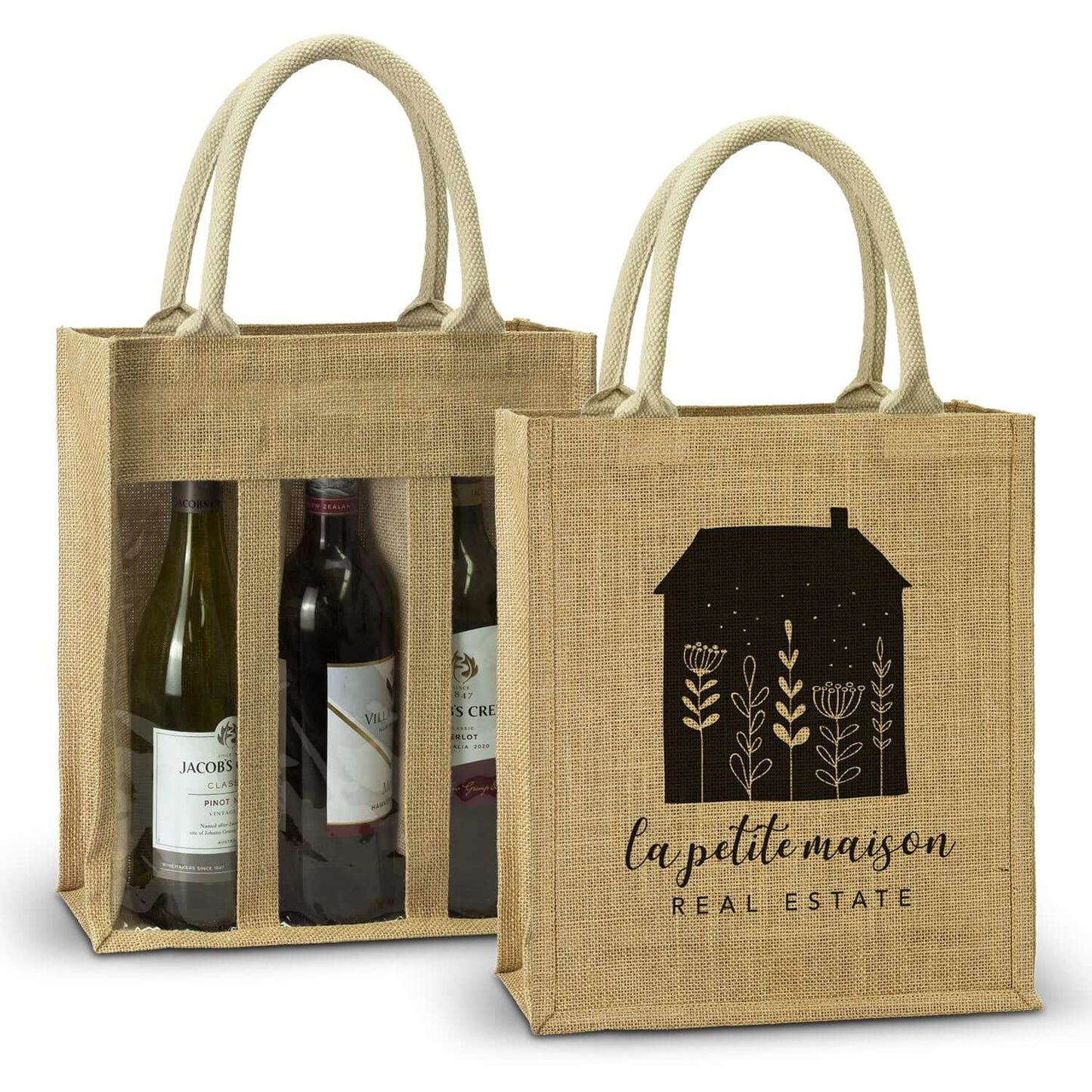 Serena Jute Triple Wine Carrier Corporate Gift Singapore