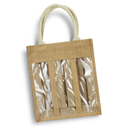 Serena Jute Triple Wine Carrier Corporate Gift Singapore