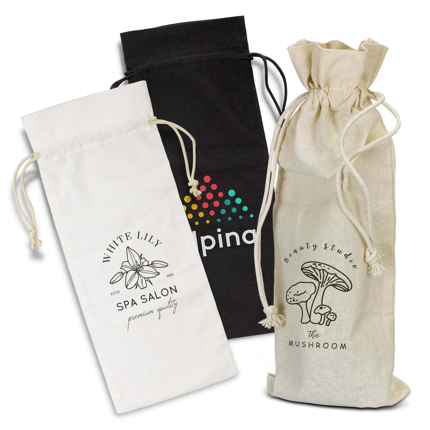 Cotton Wine Drawstring Bag Corporate Gift Singapore