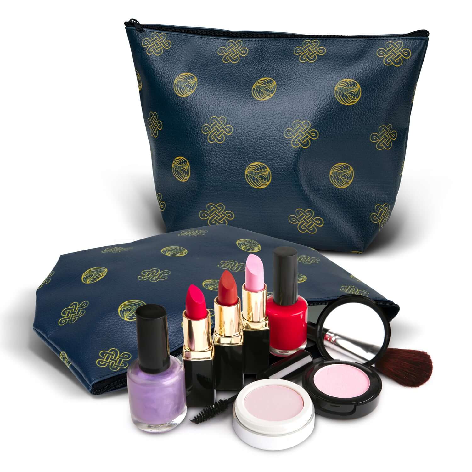 Belle Cosmetic Bag - Medium with cosmetics and tools displayed, perfect for stylish organization.
