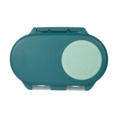 B BOX Snackbox in teal color, perfect for on-the-go snacks and corporate gifts.