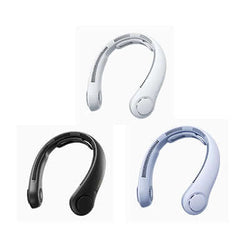 JisuLife Neck Fan Life4 in black and white colors, a hands-free wearable fan for hot days, Corporate Gift Singapore.