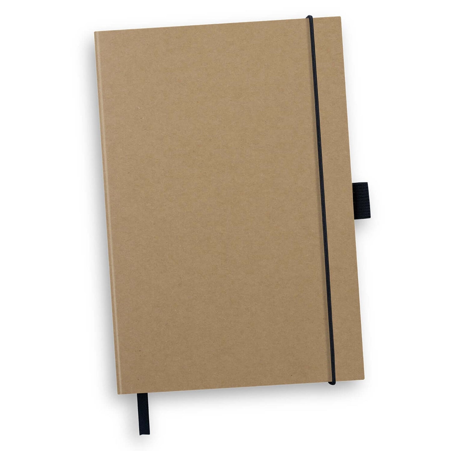 Sugarcane Paper Hard Cover Notebook with a durable kraft cover and elastic band.