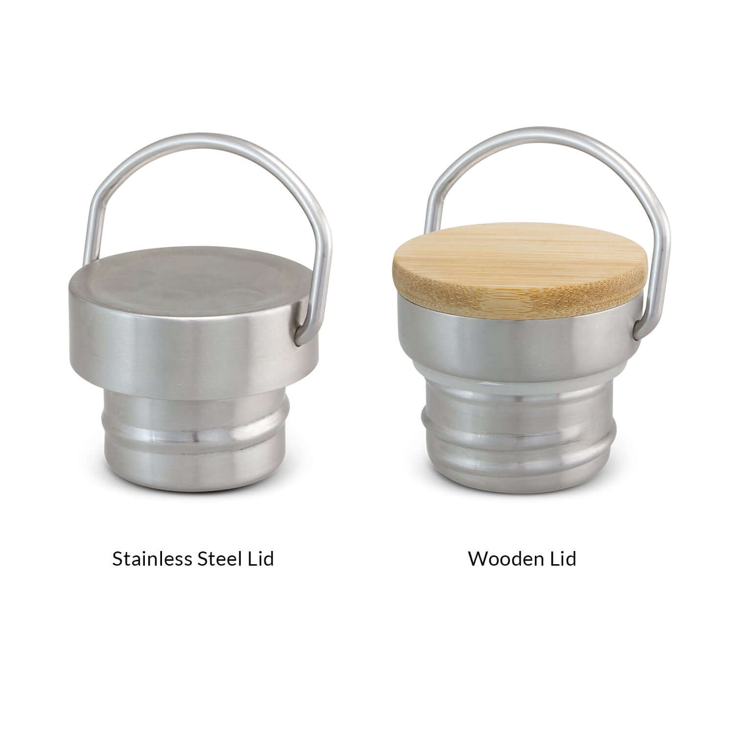 Stainless Steel and Wooden Lids for Nomad Deco Vacuum Bottle 1L, showcasing versatility and style for on-the-go hydration.
