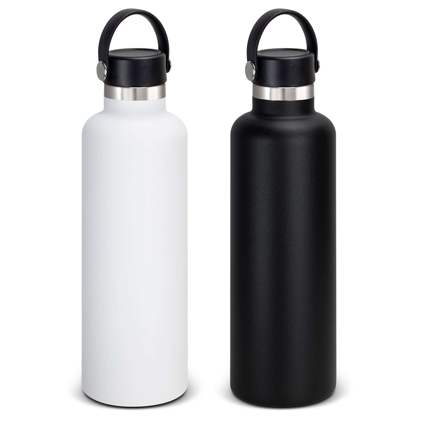 Nomad Vacuum Bottle 1L - Carry Lid in white and black, perfect for corporate gift options.