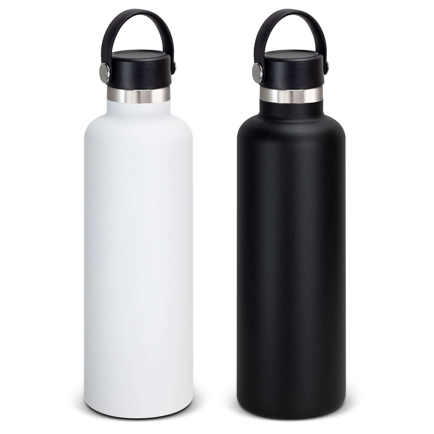 Nomad Vacuum Bottle 1L - Carry Lid in white and black, perfect for corporate gift options.
