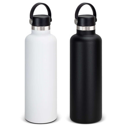 Nomad Vacuum Bottle 1L - Carry Lid in white and black, perfect for corporate gift options.