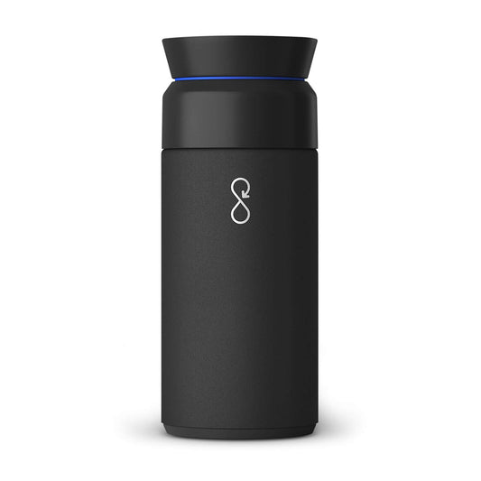 Ocean Bottle Brew Flask sleek black design with leak-proof lid, perfect corporate gift for on-the-go convenience.