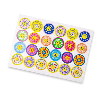 Sticker Sheet 44mm Circle - Gloss featuring colorful round stickers with fun designs on an A4 sheet.