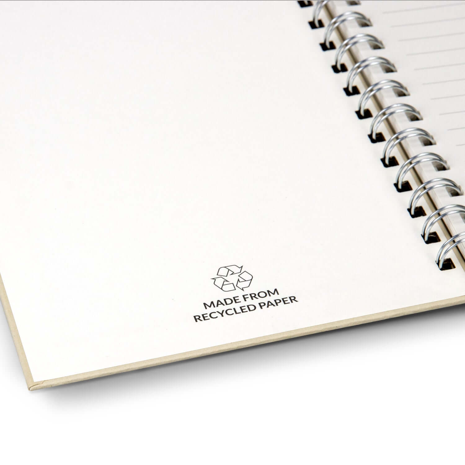 Interior view of Terra Recycled Paper Spiral Notebook showcasing recycled paper and eco-friendly design.