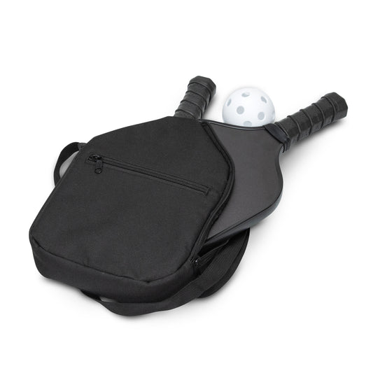 Baseline Pickleball Set with two paddles and pickleball in zippered carry bag.
