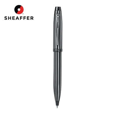 Sheaffer Ionic Gunmetal Grey Ballpoint Pen with Shiny PVD Trims showcasing elegance and style for a corporate gift.