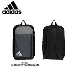 Adidas Motion Backpack featuring a sleek design in black and grey with adjustable straps and durable material.