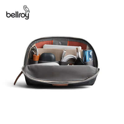 Bellroy Desk Caddy displaying tech essentials and organized items, ideal as a corporate gift.