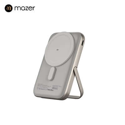 Mazer MagAir17 10,000mAh Magnetic Wireless Power Bank Qi2 Certified 15W with stand, stylish and portable charging solution