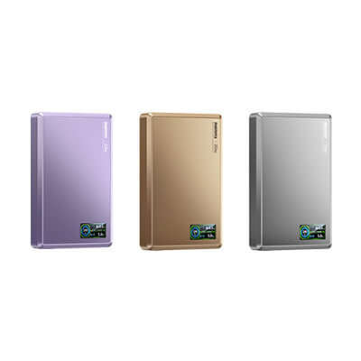 Remax FP-37 Magnetic Suction Wireless Charging Powerbank in three colors: purple, gold, and silver.