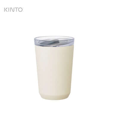 Kinto To Go Tumbler 360ML With Plug in cream color, perfect as a corporate gift for everyday use.