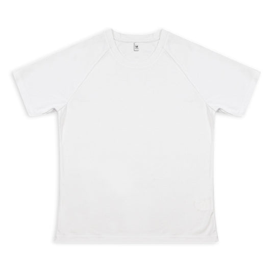 Custom Active T-Shirt in plain white, designed for comfort and active wear, perfect for corporate gifts.