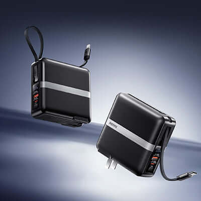Remax CP-1 Powerbank with Wall Plug 15000mAh, dual fast charging, corporate gift solution.