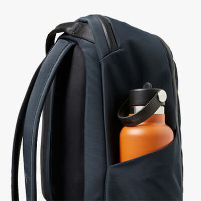 Bellroy Transit Workpack - Second Edition side view featuring water bottle pocket, perfect corporate gift.