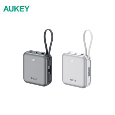 Aukey PB-Y91 Swivel Mini 35W 10000mAh Power Bank with Dual Built-in Cables 3C Certified